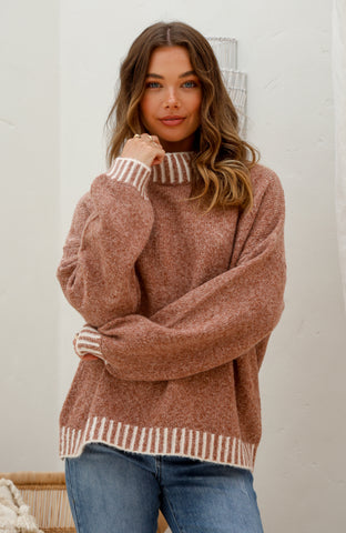 FINLEY CABLE KNIT CARDIGAN - TAN