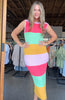 HONOLULU DRESS - MULTI STRIPE