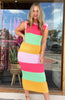 HONOLULU DRESS - MULTI STRIPE