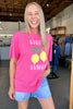 SICILY LEMON COTTON TEE - PINK