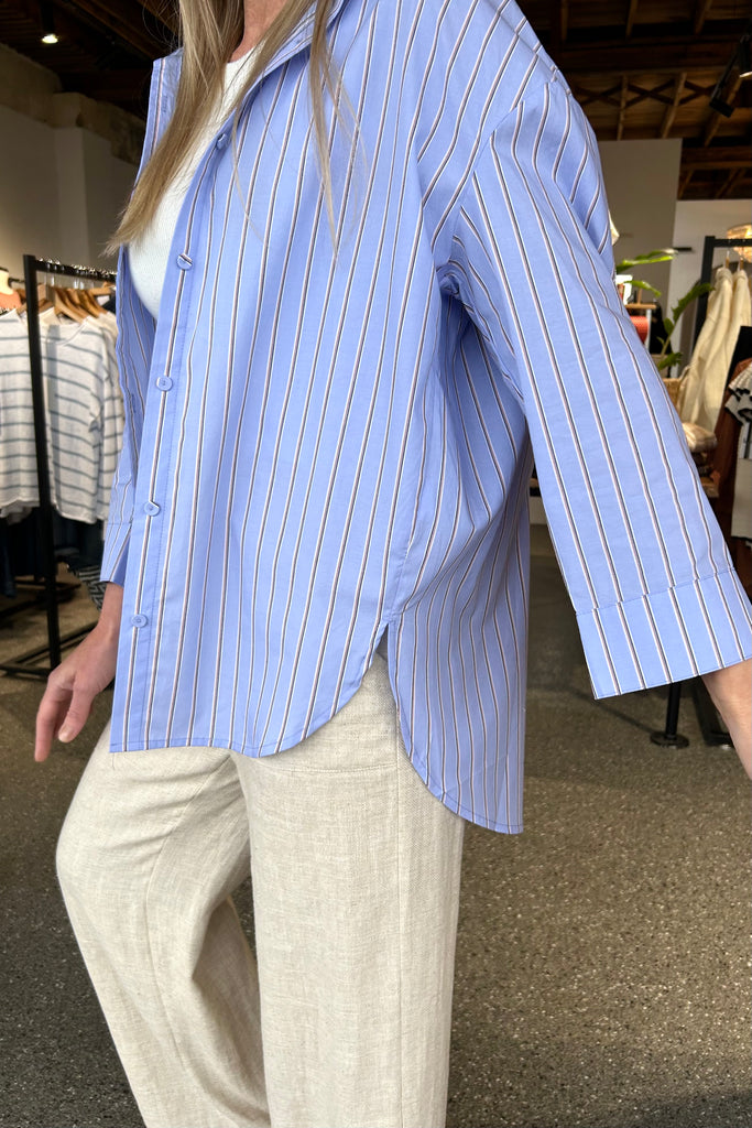 CRUISE COTTON SHIRT - BLUE STRIPE