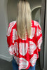 TALLULAH TOP - RED/WHITE PRINT