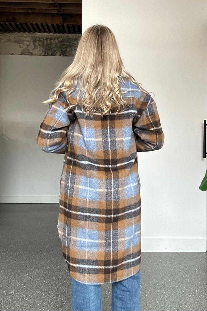 HUDSON JACKET - TAN / BLUE CHECK