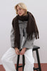 BETTIE WOOL BLEND SCARF - CHOCOLATE