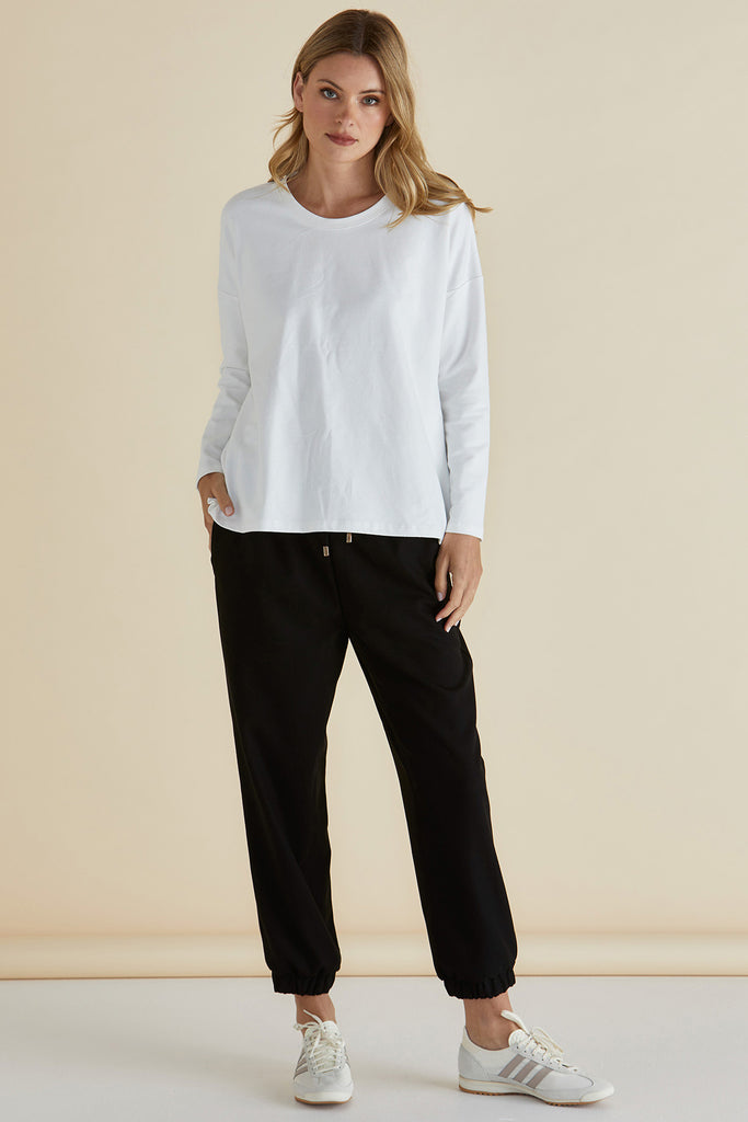 BRIXLEY LONG SLEEVE TOP - WHITE