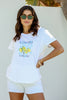 CAPRI OVERSIZED COTTON T-SHIRT - WHITE LEMON GRAPHIC