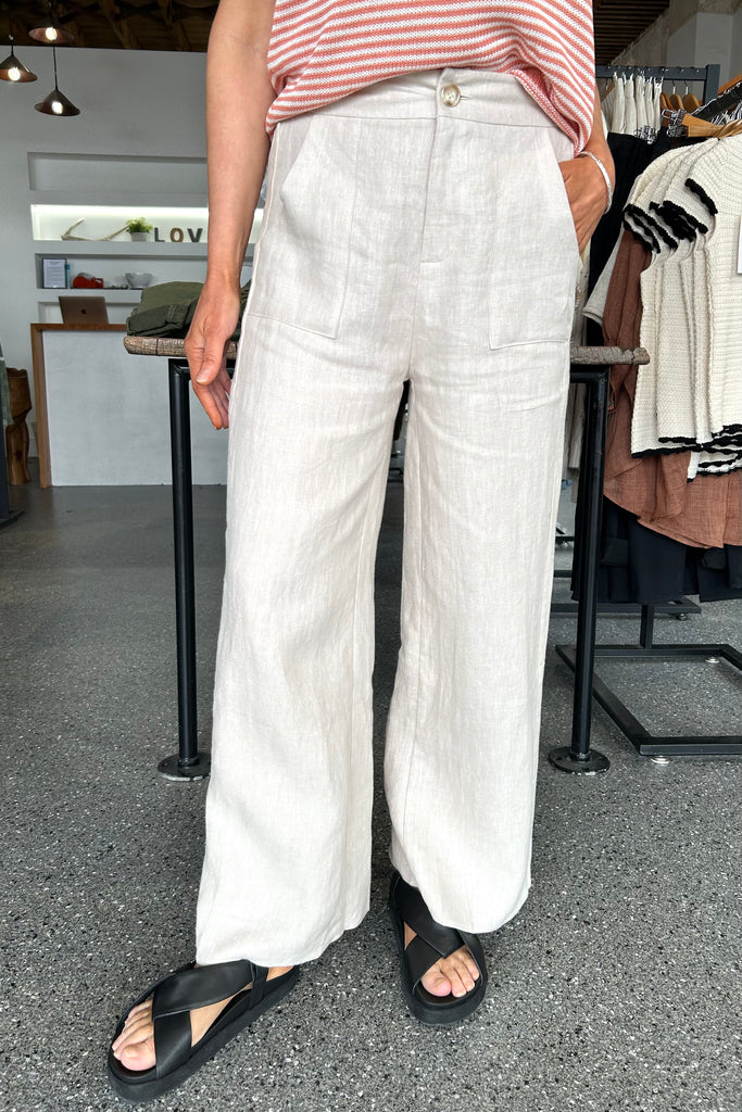 JUDE LINEN PANT - STONE