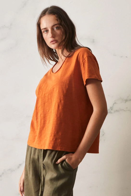 ERIN COTTON TEE - RUST