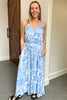 MALIA MAXI DRESS - BLUE/WHITE