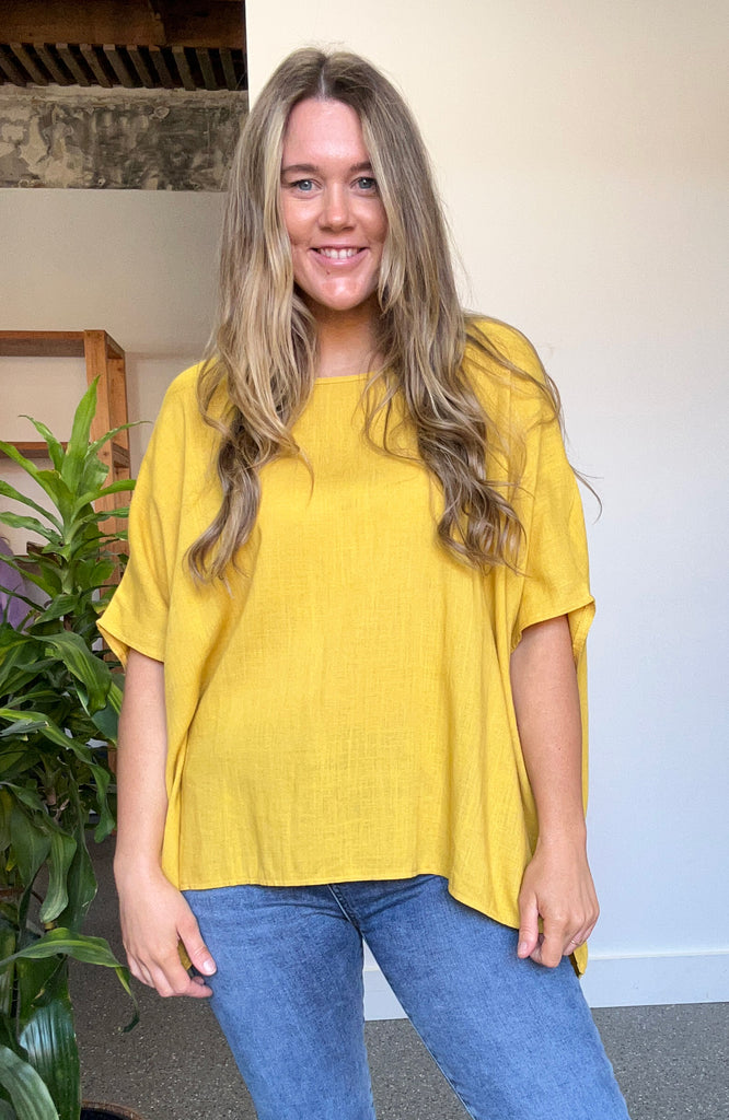FAVEN DRAPE TOP - TUSCAN SUN