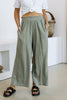 GRACIE LINEN PULL ON WIDE LEG PANT - KHAKI