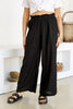 GRACIE LINEN PULL ON WIDE LEG PANT - BLACK