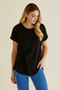 HAILEY SHORT SLEEVE COTTON TEE - BLACK