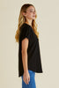 HAILEY SHORT SLEEVE COTTON TEE - BLACK