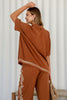 HALLE SHIRT AND PANT SET - RUST/CREAM