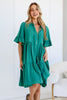 HANNAH LINEN BLEND MINI DRESS - EMERALD