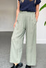 GRACIE LINEN PULL ON WIDE LEG PANT - KHAKI