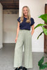 GRACIE LINEN PULL ON WIDE LEG PANT - KHAKI