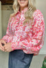 FAITH RIC RAC PAISLEY SHIRT - RED/PINK