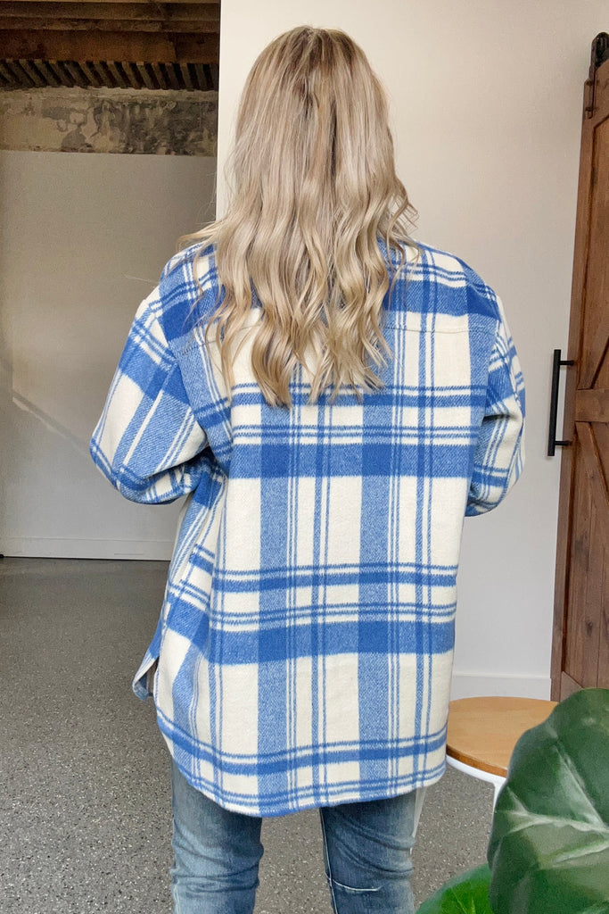 EDEN JACKET - BLUE/OATMEAL CHECK