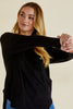 JESSIE LONG SLEEVE COTTON TEE - BLACK