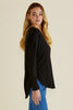 JESSIE LONG SLEEVE COTTON TEE - BLACK