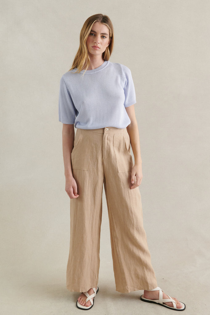 JUDE LINEN PANTS - TAUPE