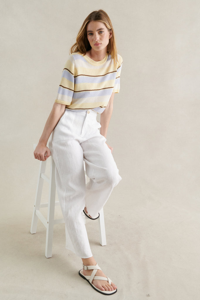 JUDE LINEN PANT - WHITE