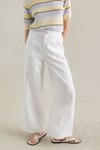 LUXE LINEN PANTS - WHITE