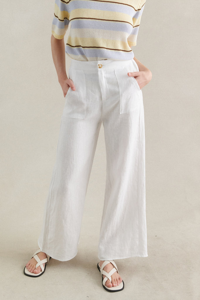 JUDE LINEN PANT - WHITE