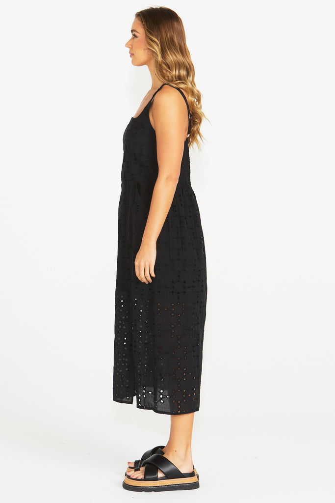 KIRBY MIDI DRESS - BLACK