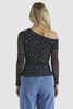 LAURETTA MESH TOP - BLACK DITSY