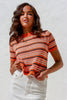 LEILA COTTON CROCHET TEE - ORANGE/PINK MULTI