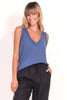 LINA COTTON TANK TOP - STEELE BLUE