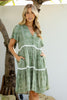 LUNAR RIC RAC BUTTON FRONT DRESS - GREEN