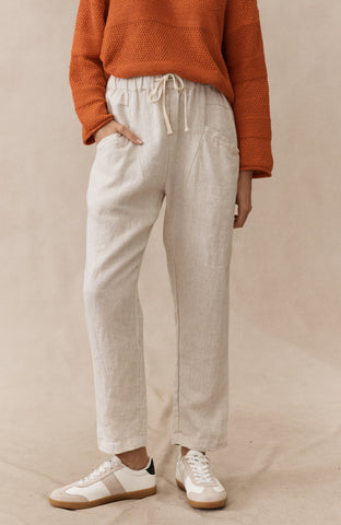 JUDE LINEN PANTS - TAUPE