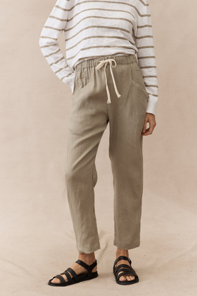 LUXE LINEN PANTS - KHAKI