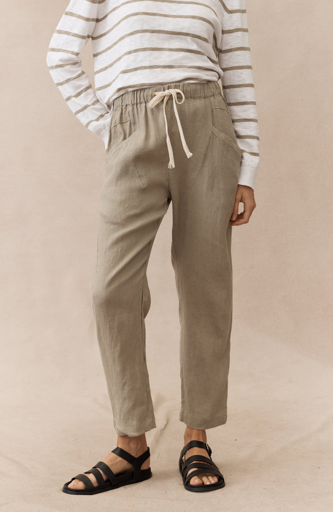 LUXE LINEN PANTS - OLIVE