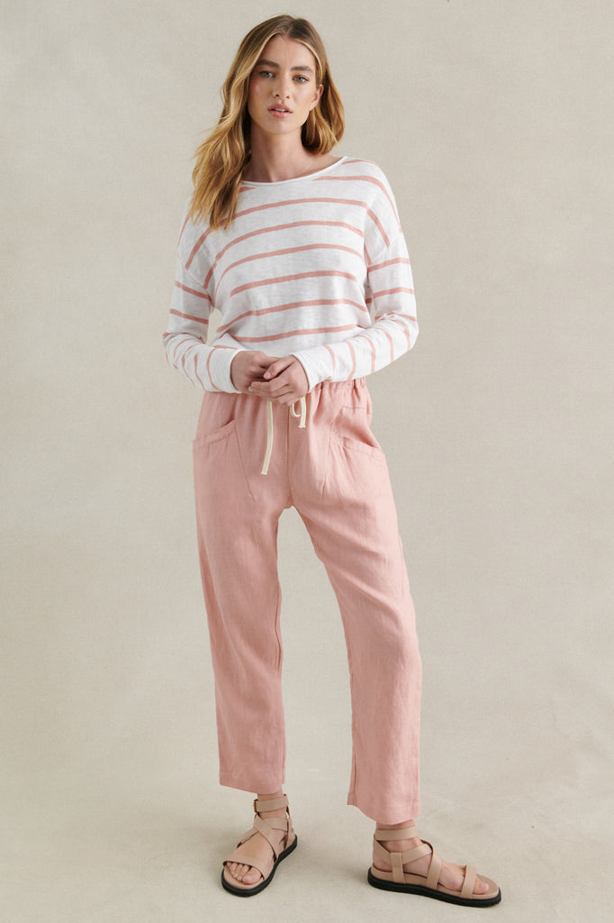 LUXE LINEN PANTS - PEACH