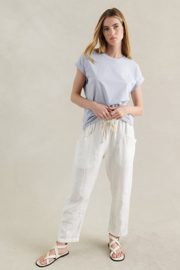 LUXE LINEN PANTS - WHITE