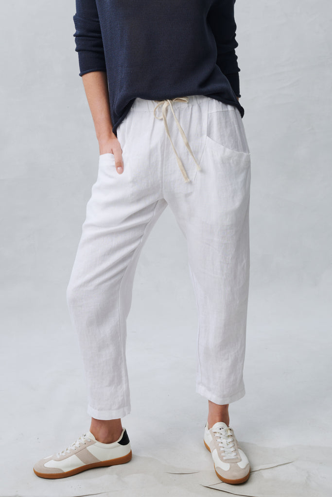 LUXE LINEN PANTS - WHITE