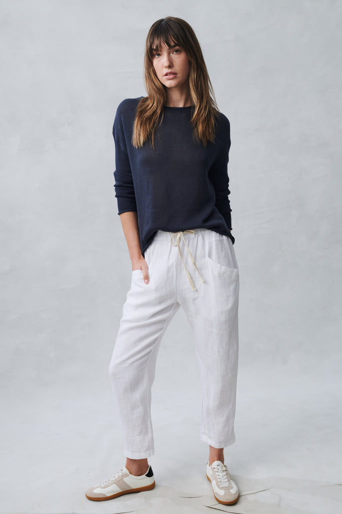 LUXE LINEN PANTS - WHITE