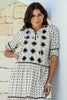 MALAWI CROCHET DETAIL MIDI DRESS - LATTE/BLACK