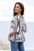 MALTA BUTTON DOWN TOP - LATTE / BLACK FLORAL