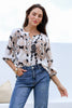 MALTA BUTTON DOWN TOP - LATTE / BLACK FLORAL