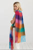 MARI CHECKERED FLUFFY SCARF - MULTI