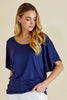 MAUI DRAPED BASIC TEE - NAVY