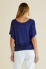 MAUI DRAPED BASIC TEE - NAVY