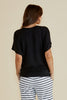 MAUI DRAPED BASIC TEE - BLACK