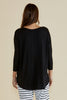 MILAN 3/4 SLEEVE BASIC TOP- BLACK